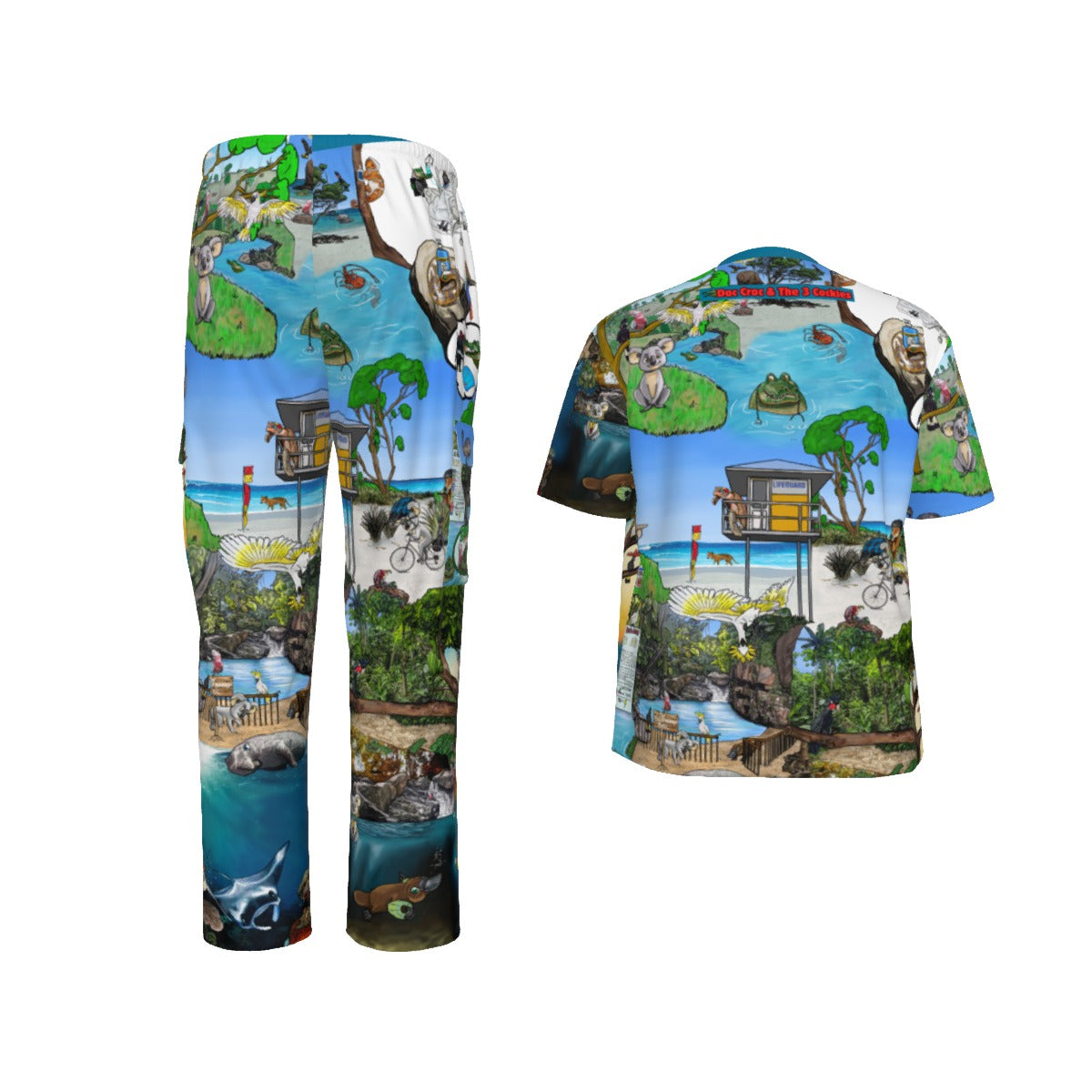 All-Over Print Unisex Scrub Set With Six Pocket