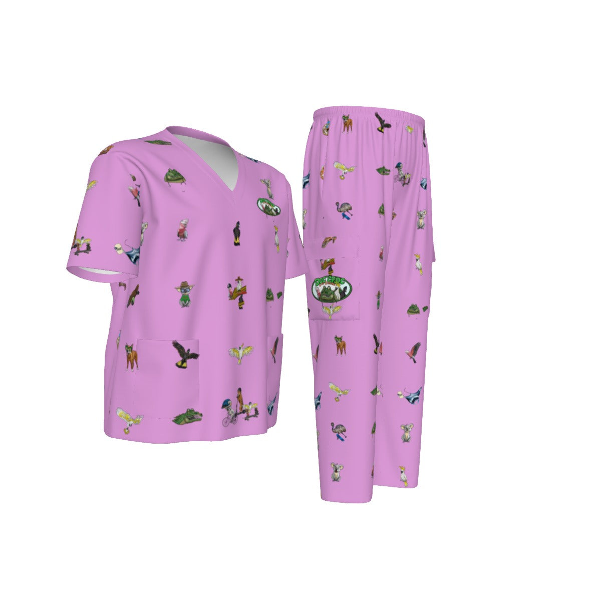 Doc Croc Pink Unisex Scrub Set
