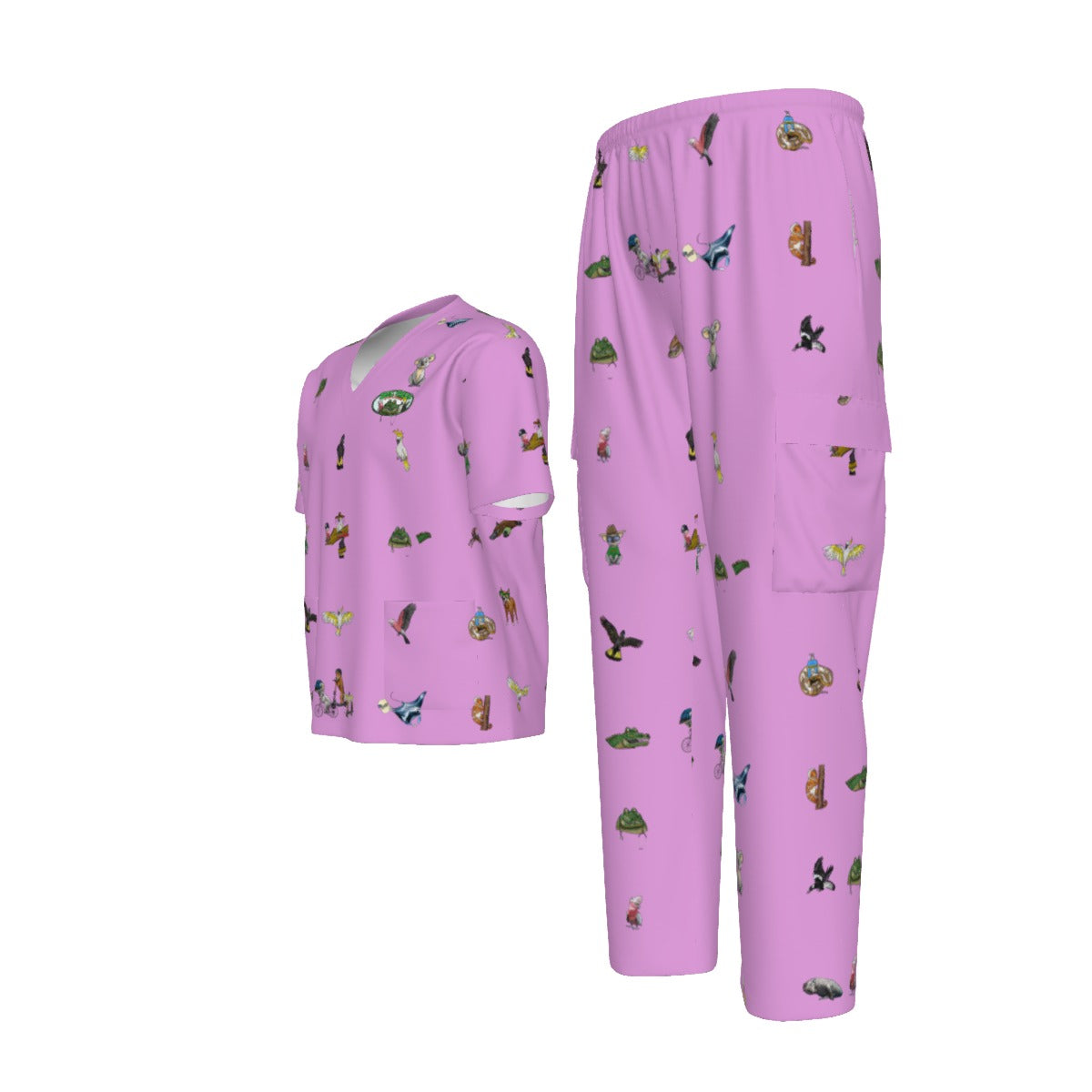 Doc Croc Pink Unisex Scrub Set
